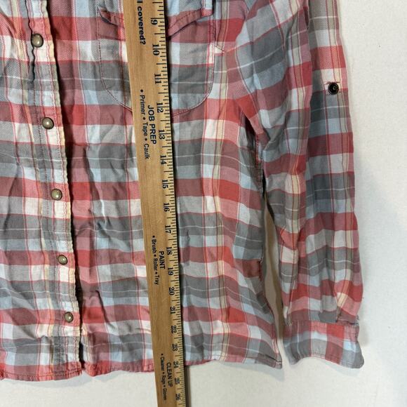 Jachs Girlfriend BEA Flannel Shirt Mens Small Blue Plaid Long Sleeve Snap - Picture 12 of 14